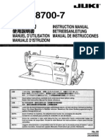 Juki - Sewing Machine ddl8700-7 Instruction Manual