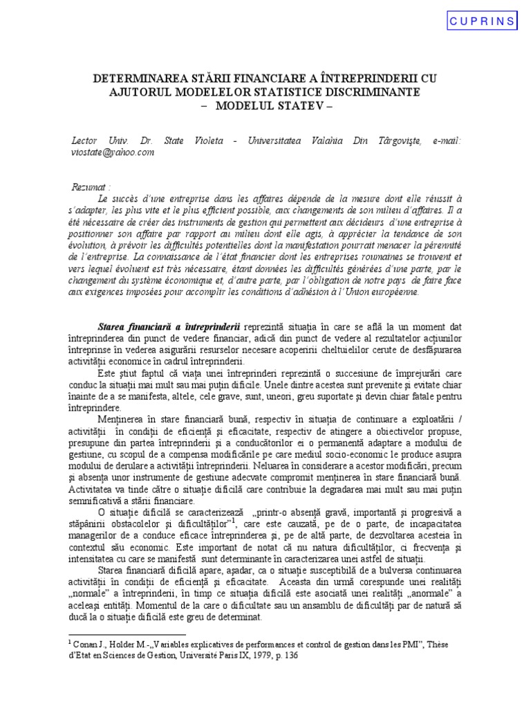 Modelul Statev | PDF