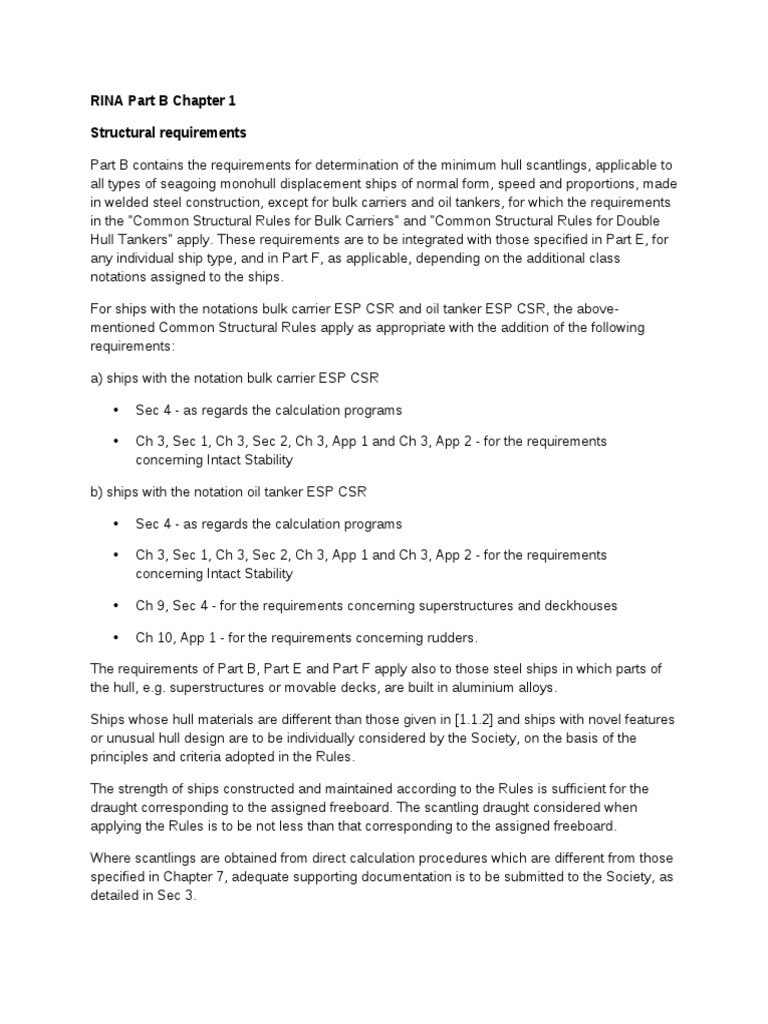 RINA Part B Chapter 1 | PDF | Ships | Industries