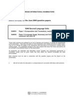 MARK SCHEME For The June 2004 Question Papers: University of Cambridge International Examinations