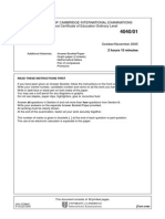 Statistics: University of Cambridge International Examinations General Certificate of Education Ordinary Level