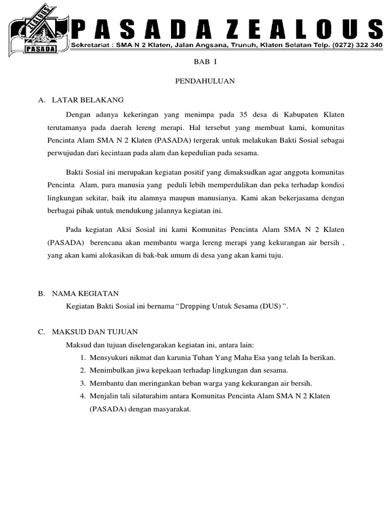 Bakti Sosial Air Bersih PASADA | PDF