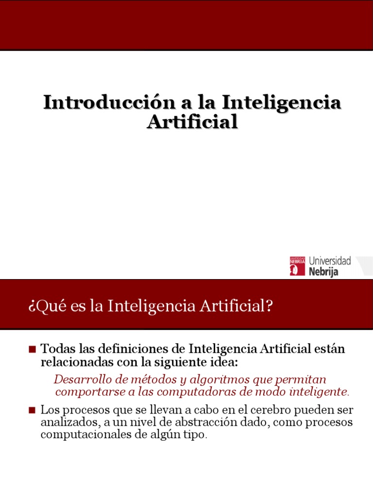 Introducción a la Inteligencia Artificial | PDF | Tecnologías ...