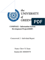 COMP1632 - Information System Development Project (ISDP) : Coursework 2 - Individual Report