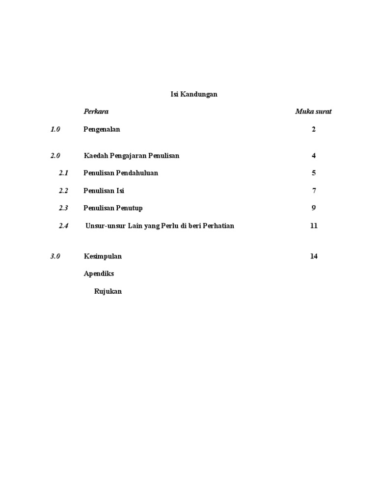 Kaedah Penulisan Berformat Umum Sekolah Menengah | PDF