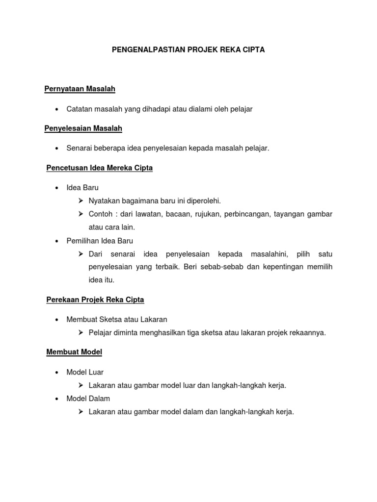 Pengenalpastian Projek Reka Cipta | PDF