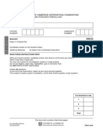 University of Cambridge International Examinations General Certificate of Education Ordinary Level