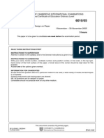 University of Cambridge International Examinations General Certificate of Education Ordinary Level