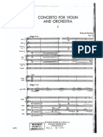 Barber - Op 14 - Violin Concerto Score
