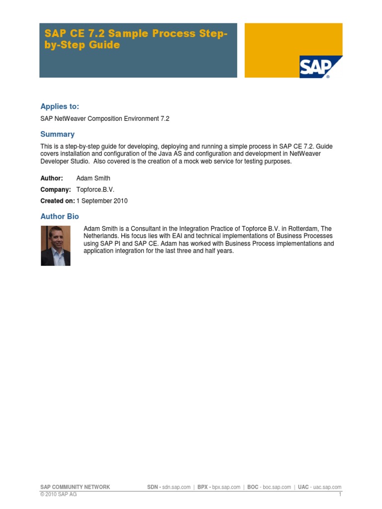 SAP CE 7.2 Sample Process Step-By-Step Guide | PDF | Business Process ...