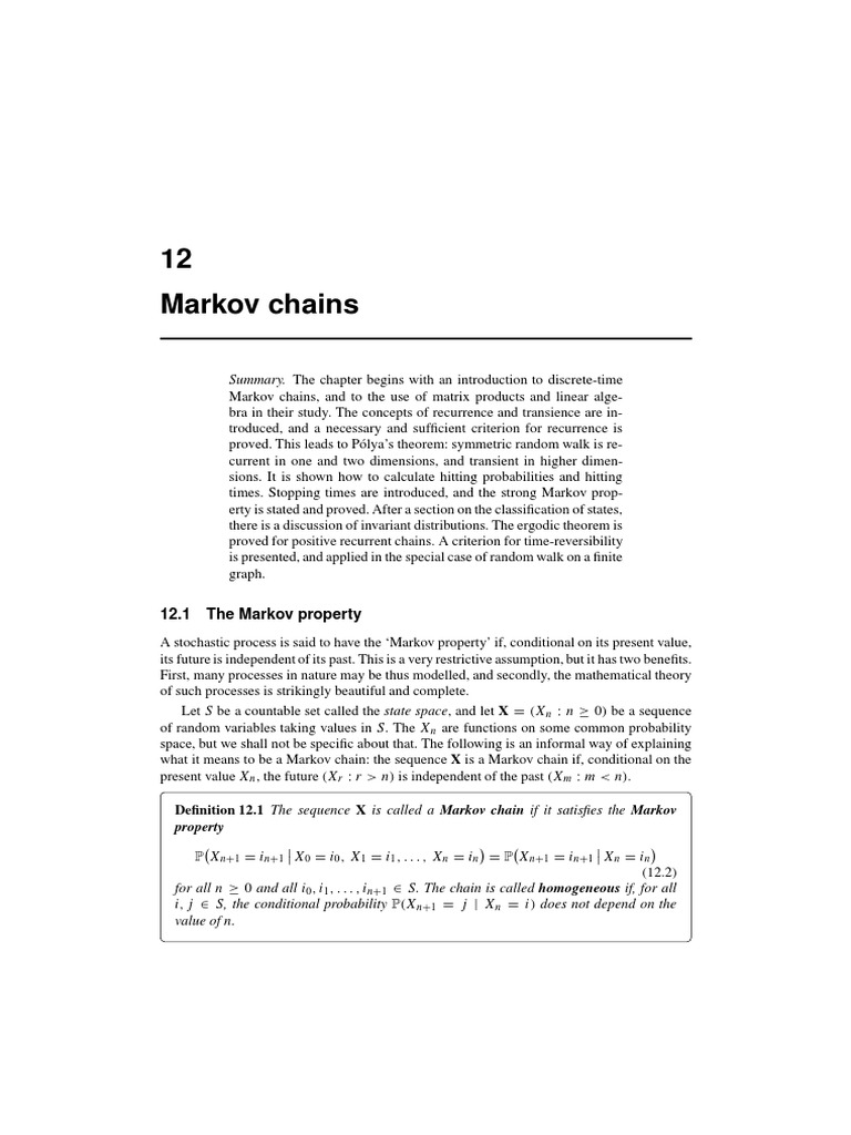 Markov Chains 2013 | PDF | Markov Chain | Stochastic Process