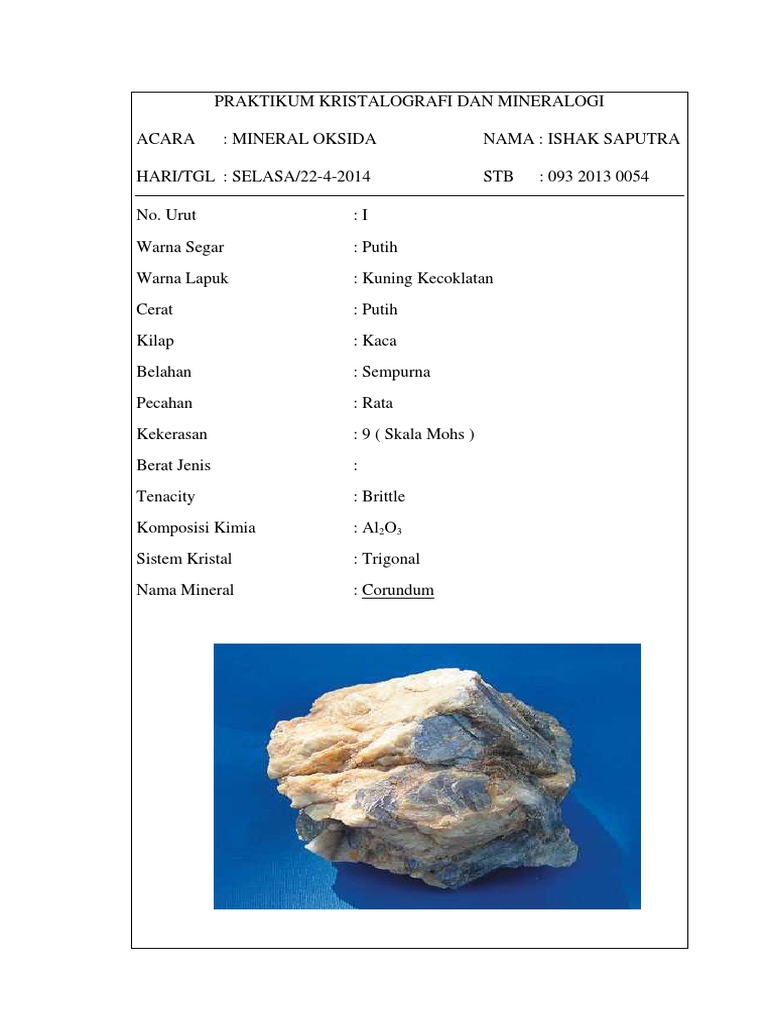 Laporan Kristalografi Dan Mineralogi