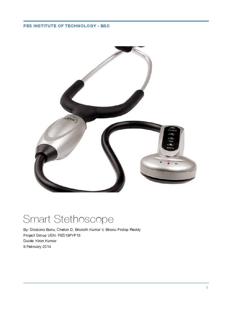 Diagnostic Stethoscope Project Synopsis PDF Heart Sensor