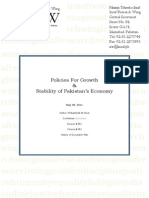 Policies For Growth & Stability of Pakistan Â S Economy
