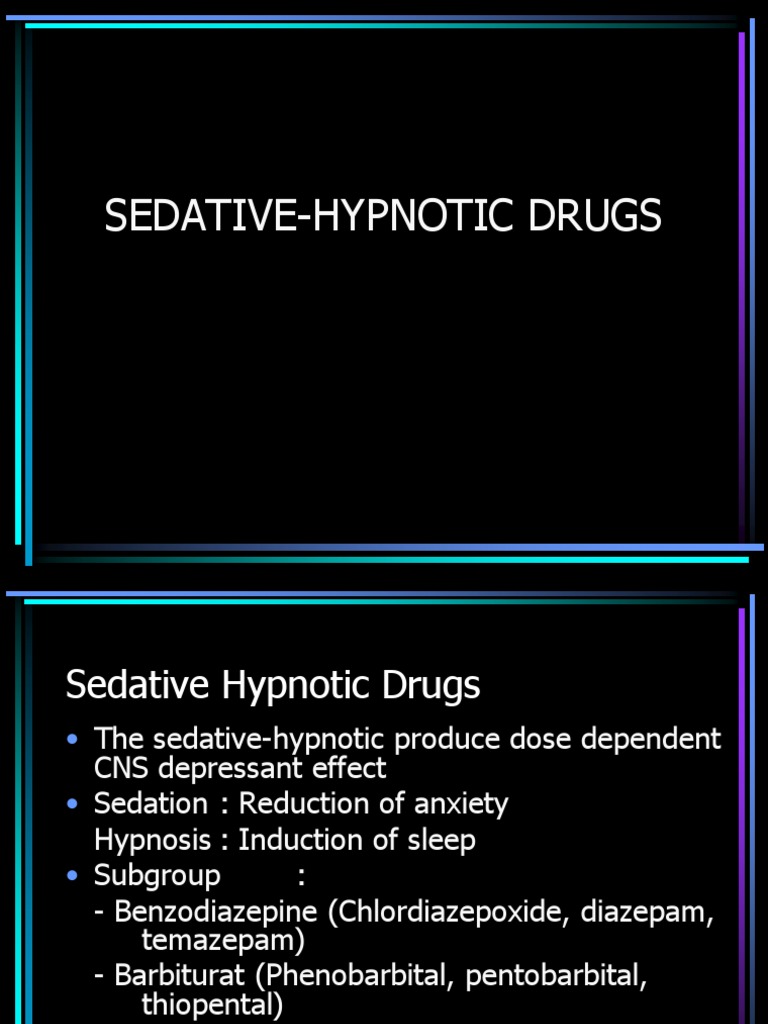 Overview of Sedative-Hypnotic Drugs | PDF | Benzodiazepine | Midazolam