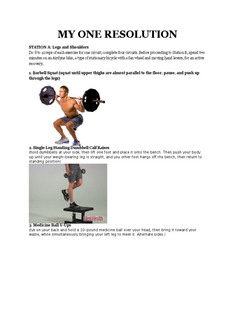 Men's Fitness Circuit Routine | PDF | Physical Exercise | Recreation