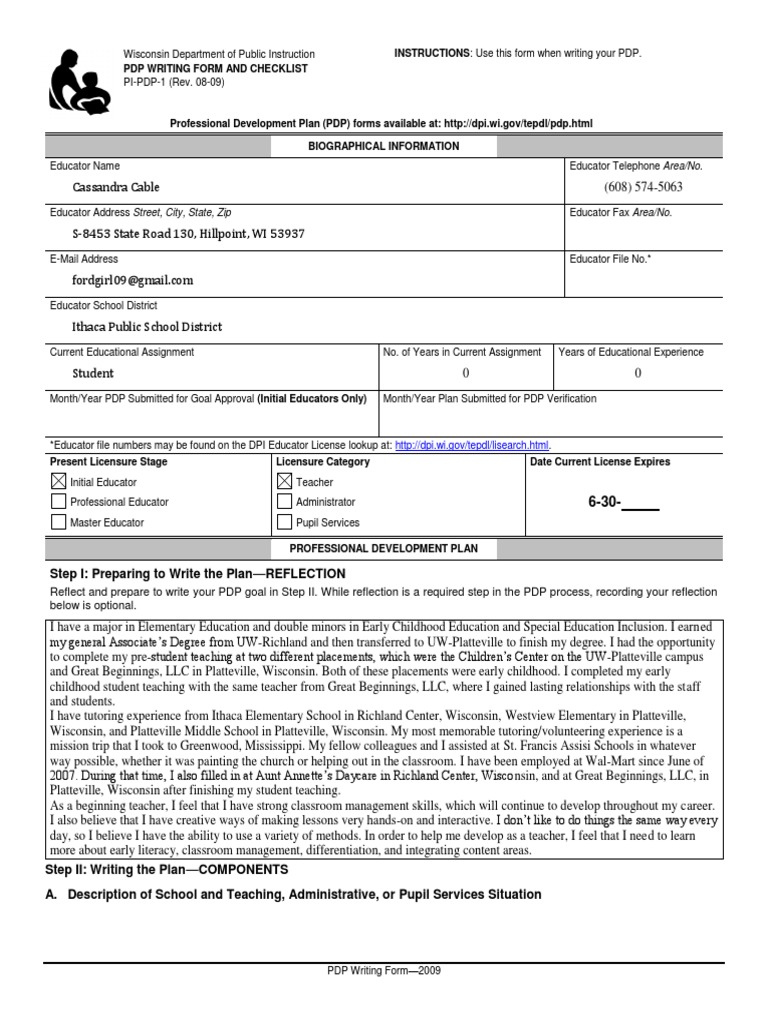 Wisconsin PDP Writing Form Guide | PDF | Race And Ethnicity In The ...