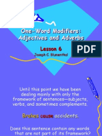 Lesson 6 One-Word Modifiers-Ajective Adverbs