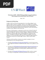 Evaluation of 2007 – 2010 UN Human Rights Council Candidates