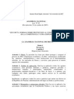 Ley 45 de 31 de Octubre de 2007 - Autoridad de Protección al Consumidor