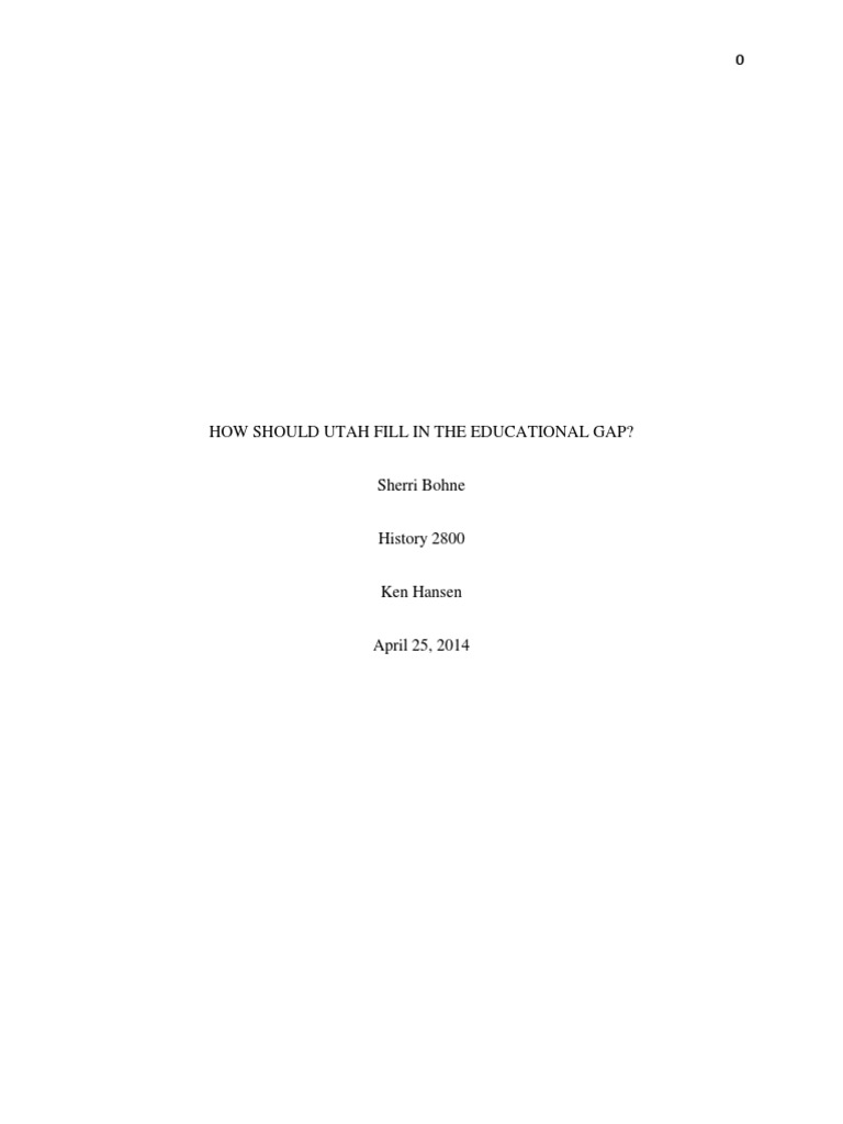 Utah's Educational Gap Solutions | PDF | Achievement Gap In The United ...