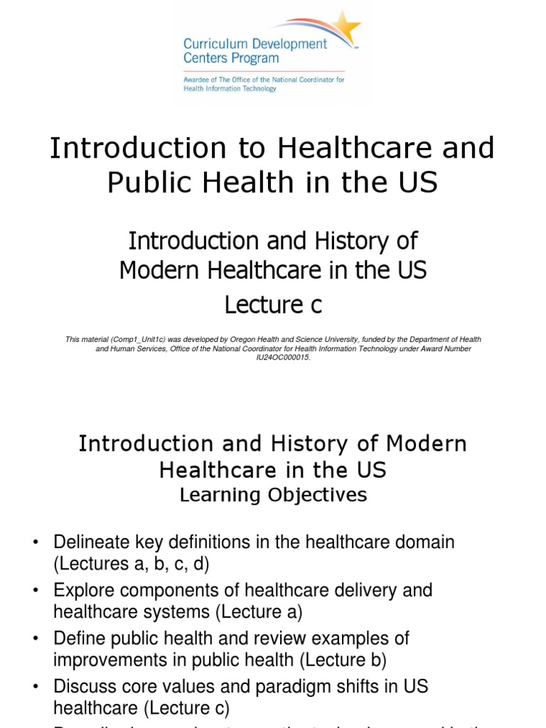 01-01C - Introduction To Healthcare and Public Health in The US - Unit ...