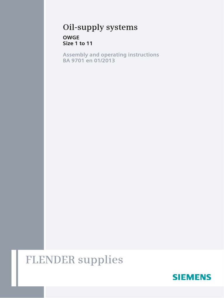 FLENDER Supplies OilSupply Systems PDF Pump Valve