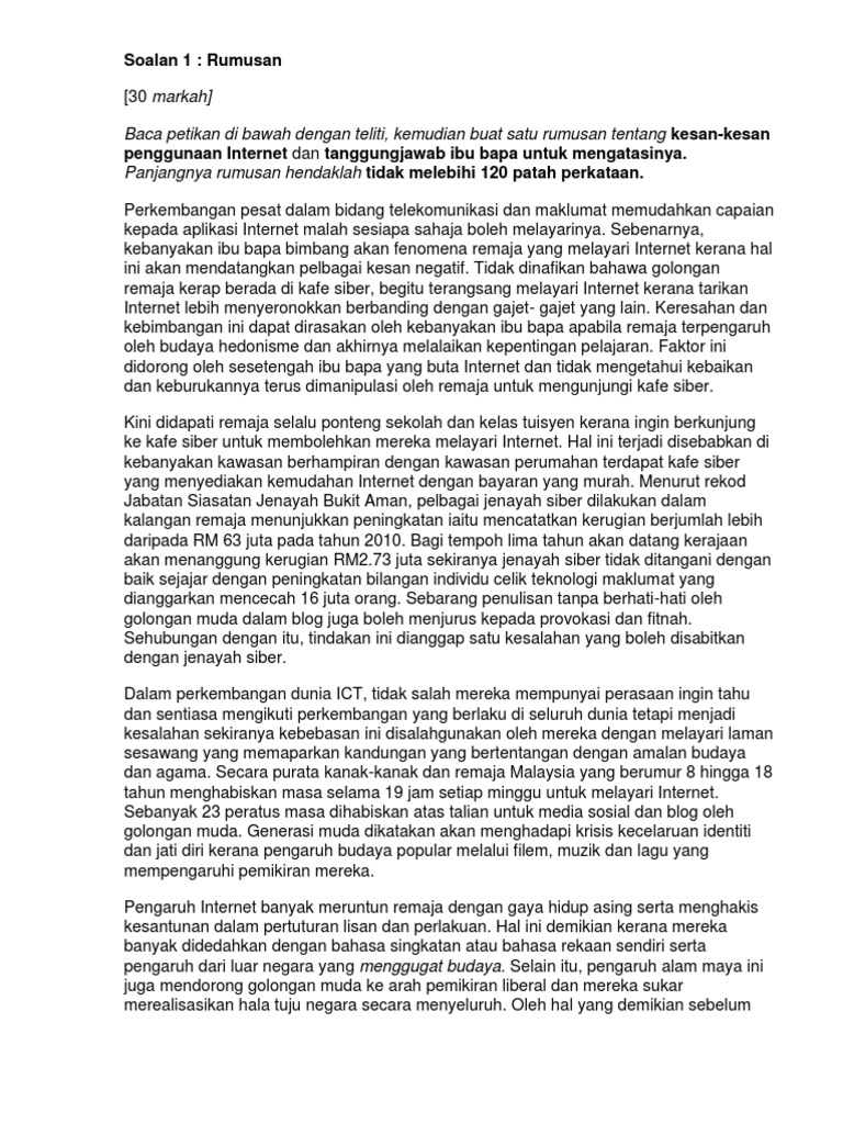 Soalan Rumusan Spm Pdf