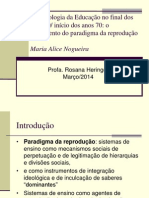 Fundamentos Sociológicos Da Educação (EDF 240) - PPT 5 - M a Nogueira