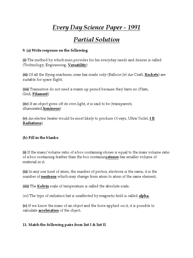 Everyday Science Paper Overview | PDF | Atoms | Radiation