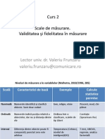 Curs 2. Scale de Masurare. Validitatea Si Fidelitateaiîn Masurare