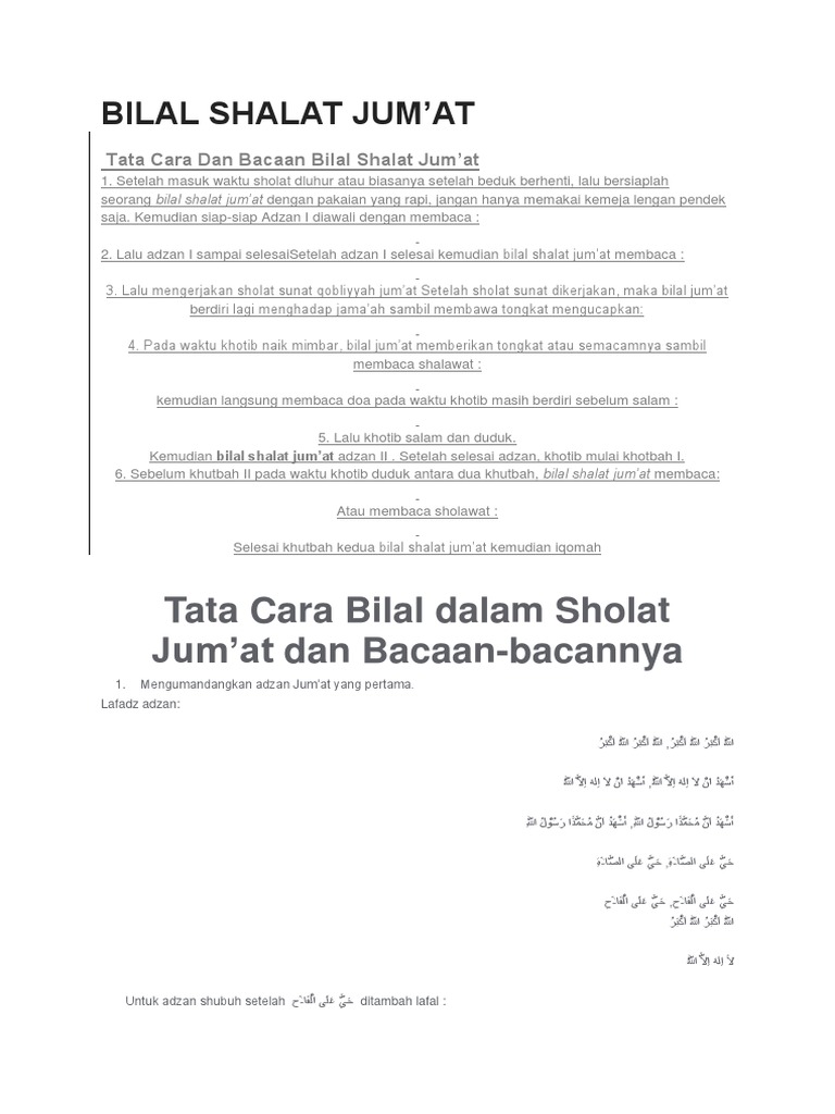 Bilal Shalat Jumat