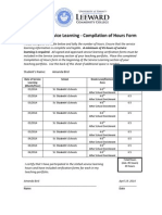 Classroom Service Learning - Compilation of Hours Form