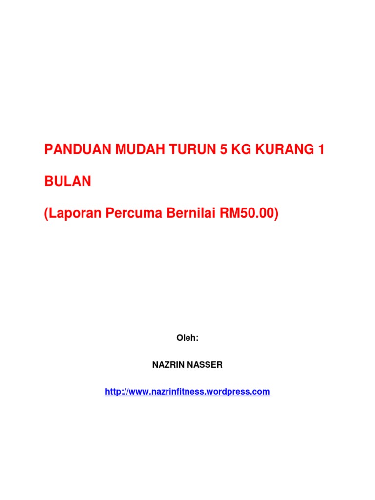 Panduan Turun 5kg Kurang 1 Bulan Pdf