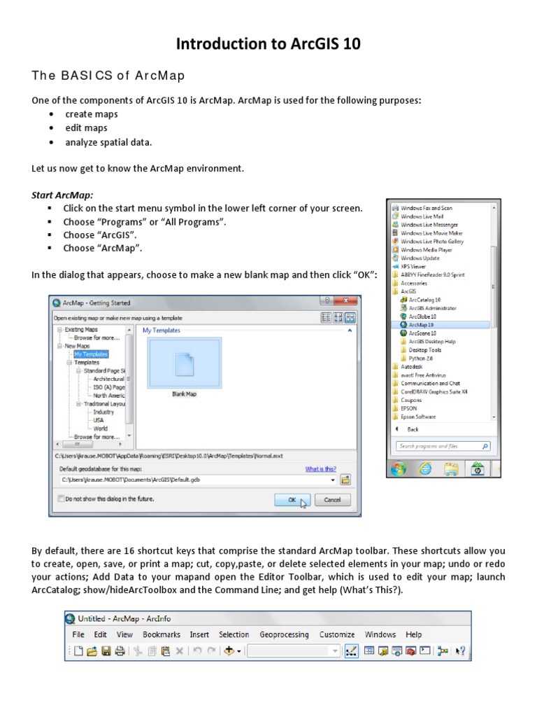 5 - Exercise 1 - Introduction To ArcGIS 10 | PDF | Arc Gis | System ...