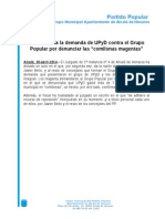 N.P PP Desestimada Denuncia UPyD Contra PP Comidas UPyD Ayto 30abr2014