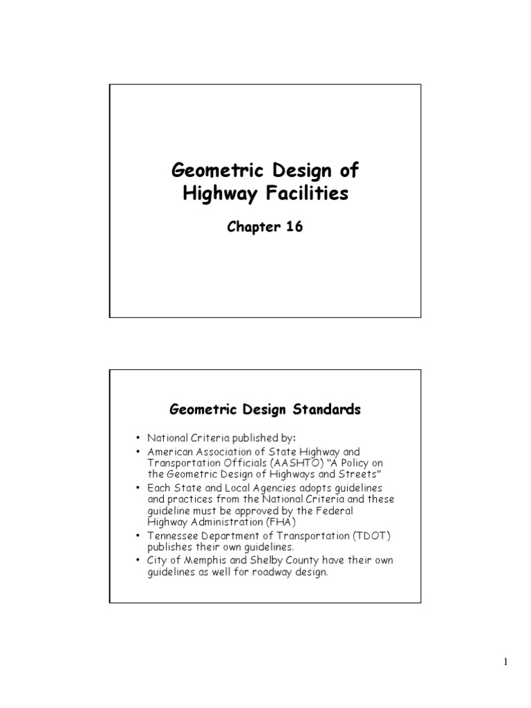Geometric Design Of Highway Facilities Pdf Transportation