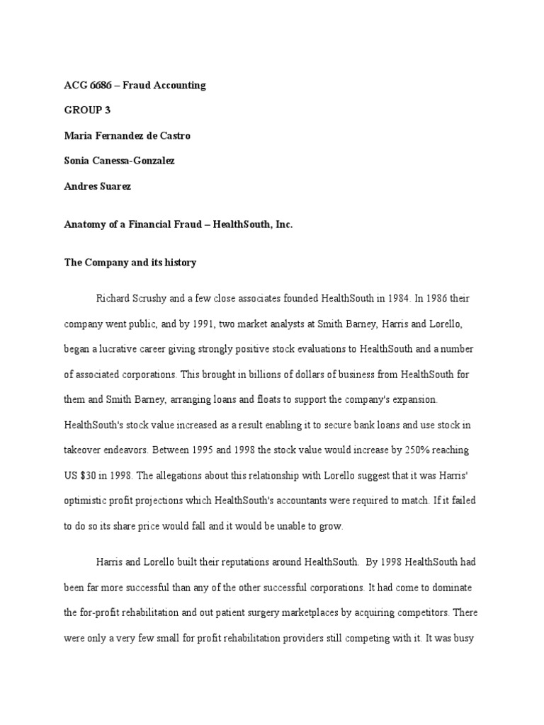 Healthsouth scandal summary picture