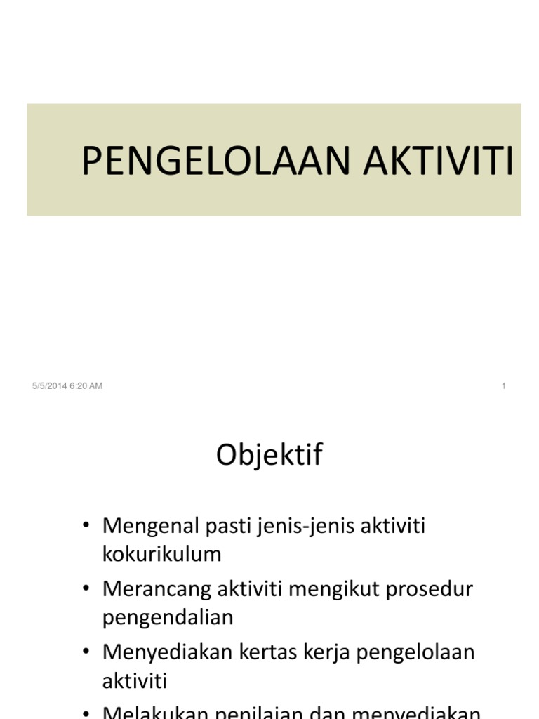 Pengelolaan Aktiviti Gerko Pdf