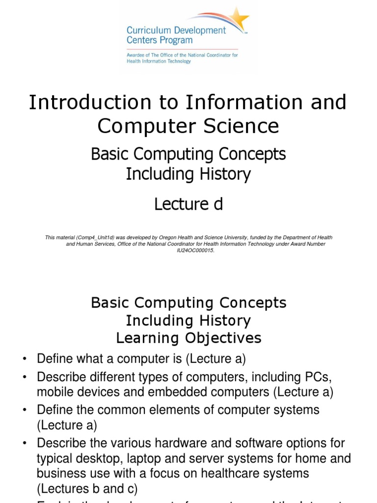 Introduction To Information and Computer Science Basic Computing