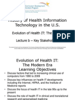 History of Health Information Technology in The U.S