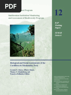 Cordillera Vilcabamba Rap Working Papers 12 Pdf Biodiversity Conservation Biology