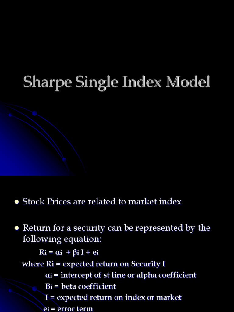 Sharpe Single Index Model Explained | PDF
