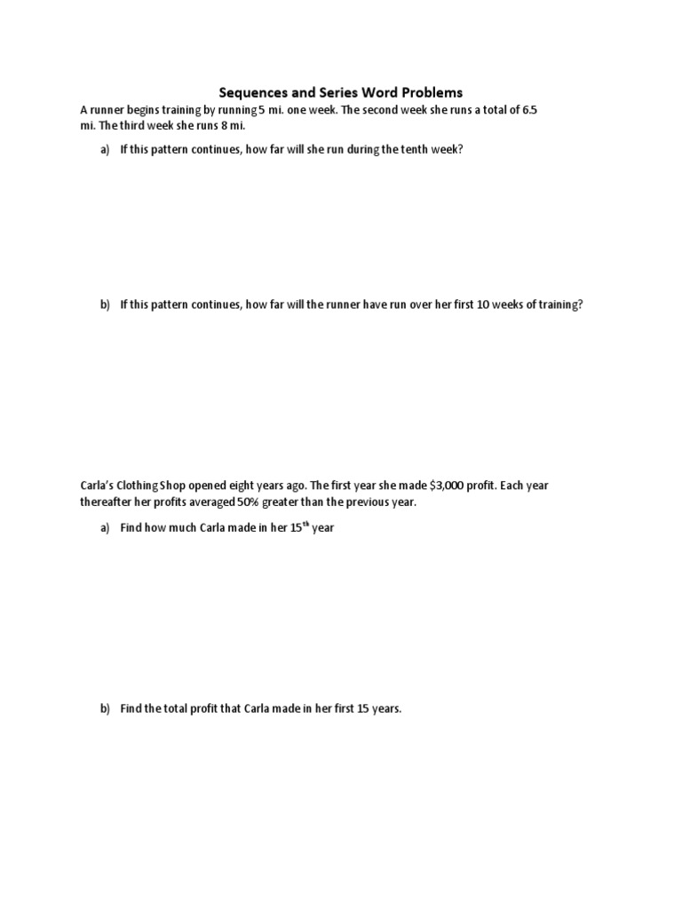 Sequences and Series Problem Solving | PDF | Career & Growth | Sports ...