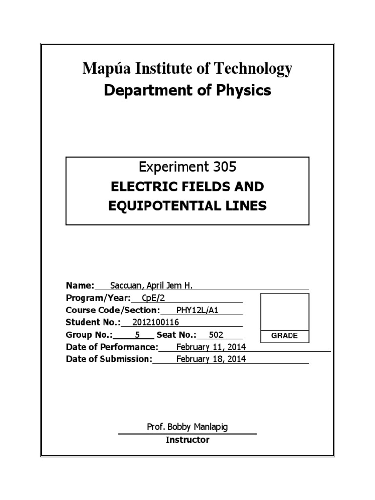Electric Fields & Equipotential Lines | PDF | Voltage | Electricity