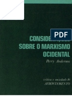 ANDERSON - Considerações Marxismo Ocidental