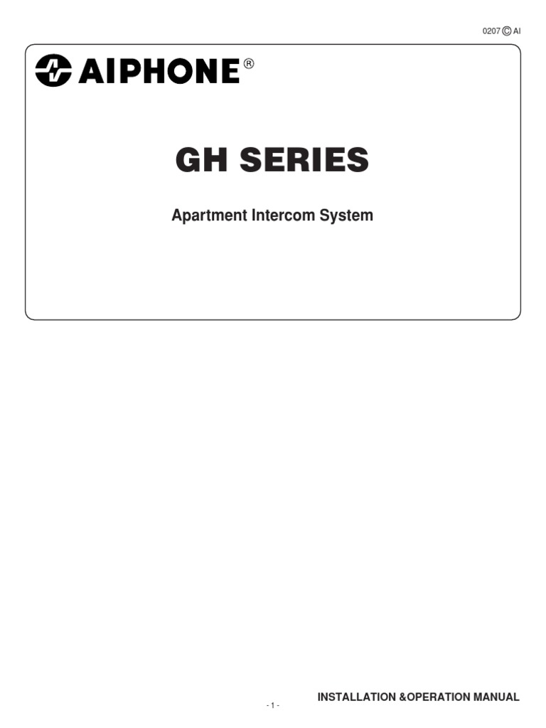 Aiphone - GH Series | PDF | Electrical Connector | Electrical Wiring