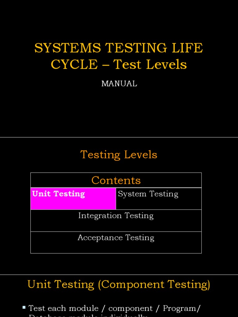 Chapter 7D CSTA CSTP Test Levels | PDF | Software Testing | Information ...