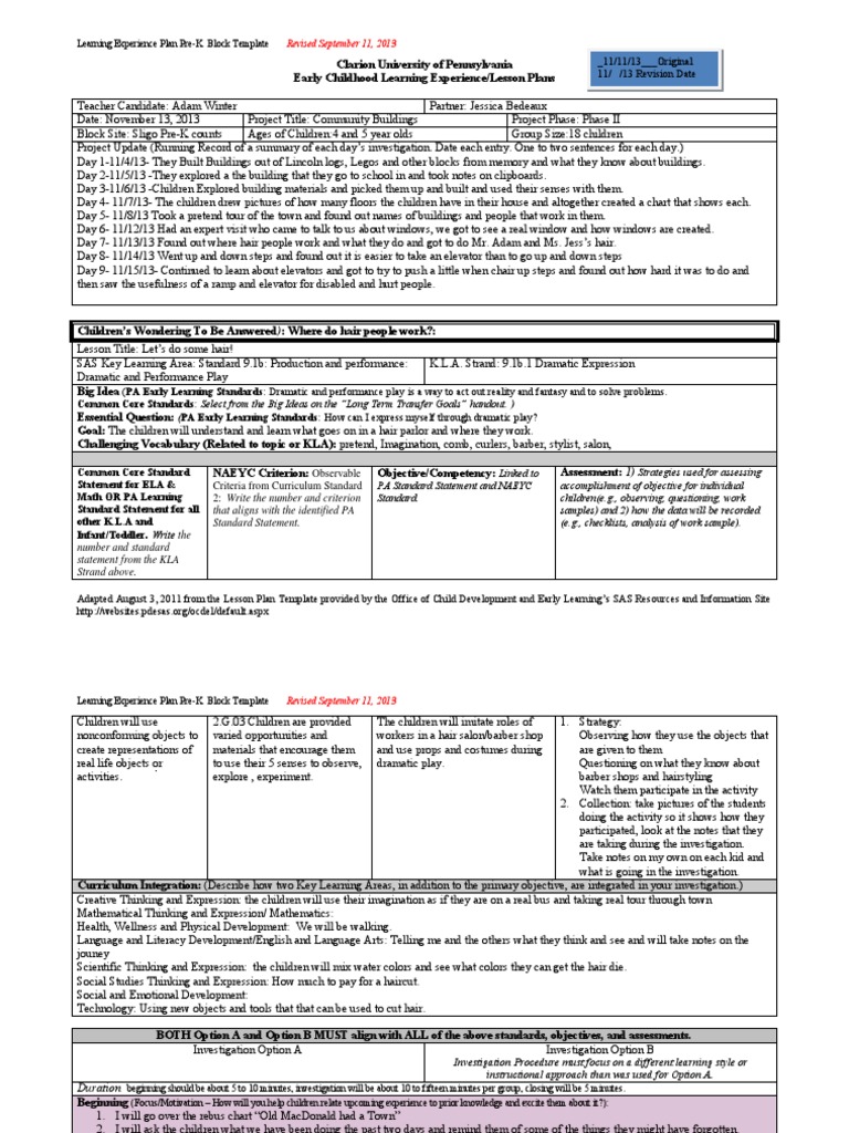 day 7 lesson plan hair stying Lesson Plan Educational Assessment