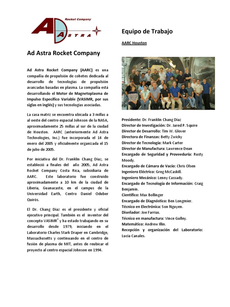 Ad Astra Rocket Company PDF Estación Espacial Internacional